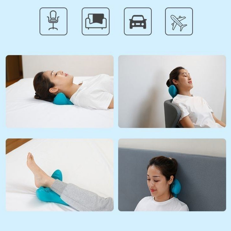 Premium Neck Support Pillow – Chiropractic Relaxer & Shoulder Traction Stretcher – Therapeutic Cervical Spine Alignment Device for Pain Relief