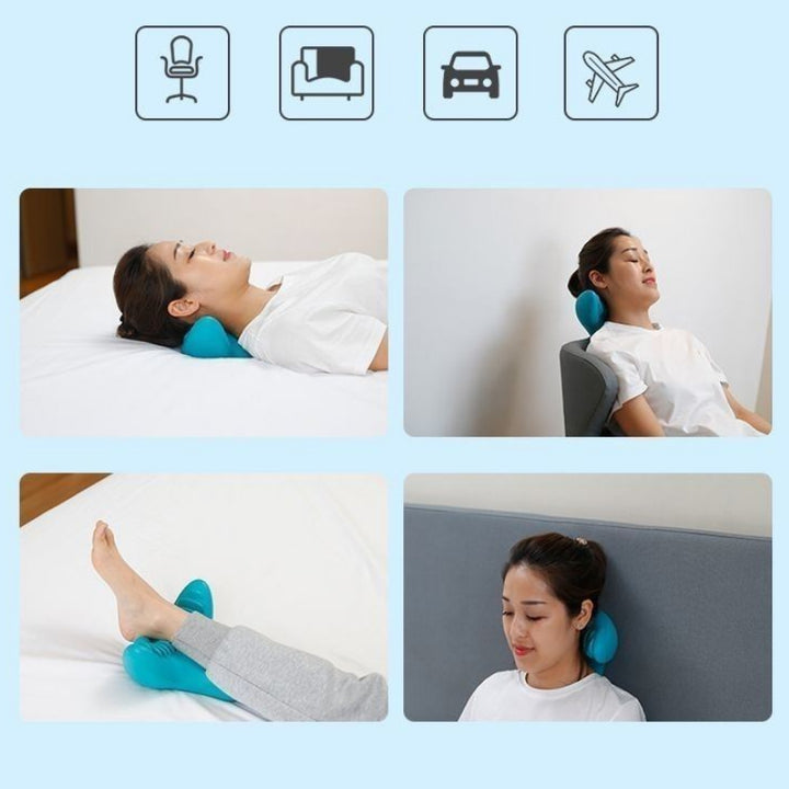 Premium Neck Support Pillow – Chiropractic Relaxer & Shoulder Traction Stretcher – Therapeutic Cervical Spine Alignment Device for Pain Relief