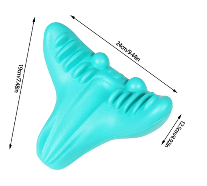 Premium Neck Support Pillow – Chiropractic Relaxer & Shoulder Traction Stretcher – Therapeutic Cervical Spine Alignment Device for Pain Relief