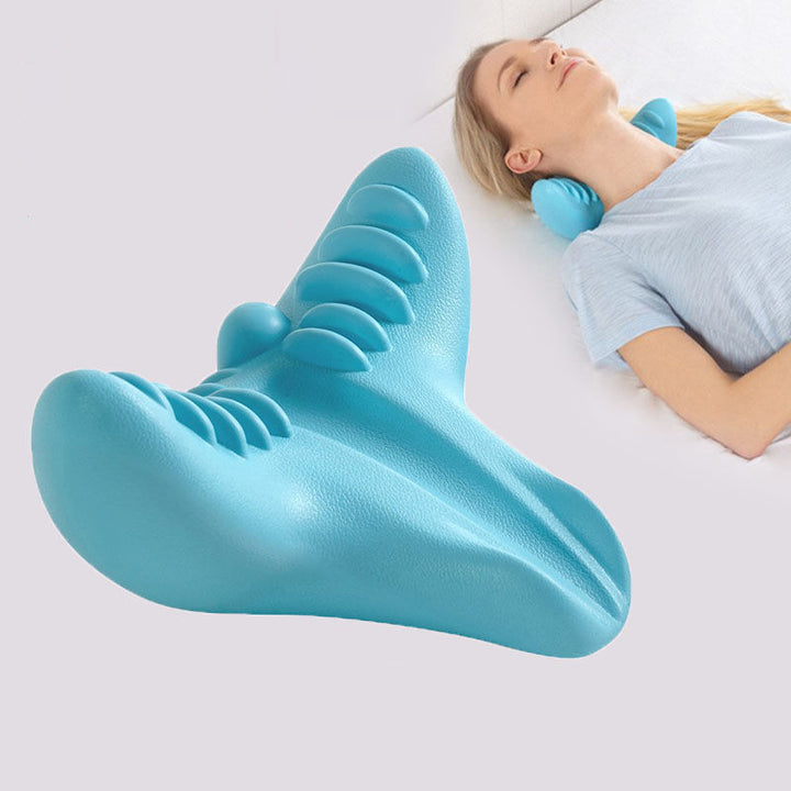 Premium Neck Support Pillow – Chiropractic Relaxer & Shoulder Traction Stretcher – Therapeutic Cervical Spine Alignment Device for Pain Relief