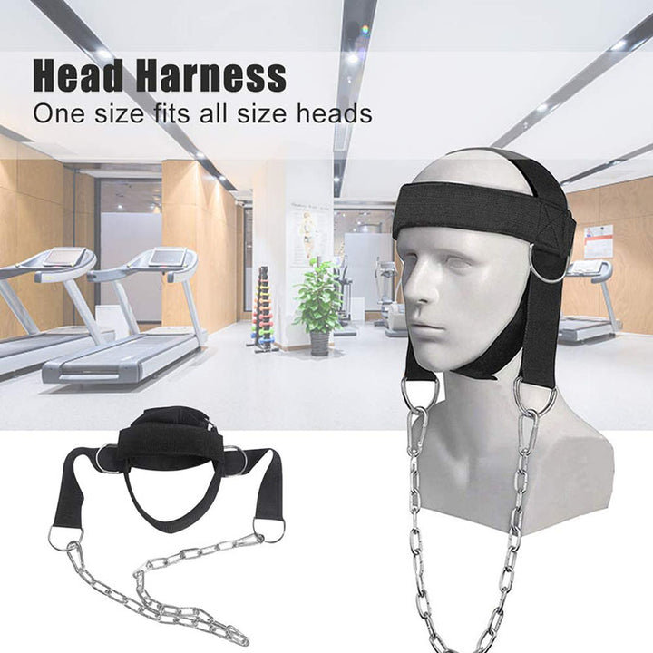 Premium Neck Training Harness for Strength & Muscle Power - Adjustable Head Strap for Weight Lifting & Injury Recovery - Neoprene Head Harness for Gym Fitness