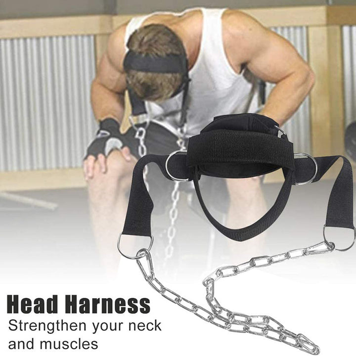 Premium Neck Training Harness for Strength & Muscle Power - Adjustable Head Strap for Weight Lifting & Injury Recovery - Neoprene Head Harness for Gym Fitness