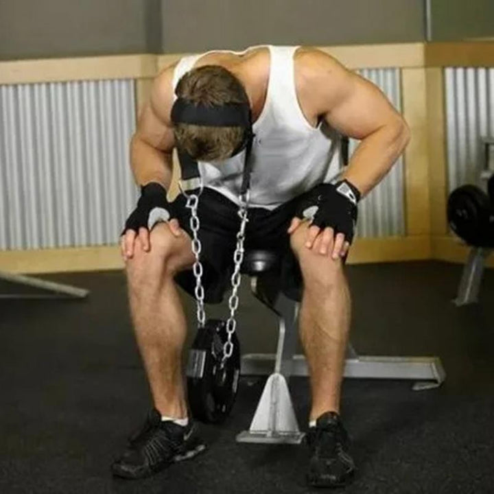 Premium Neck Training Harness for Strength & Muscle Power - Adjustable Head Strap for Weight Lifting & Injury Recovery - Neoprene Head Harness for Gym Fitness