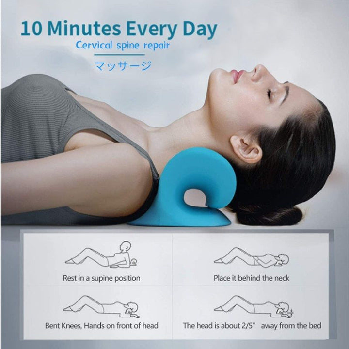 Premium Neck and Shoulder Stretcher Relaxer - Cervical Chiropractic Traction Device, Ergonomic Massage Pillow for Pain Relief and Spine Alignment, Neck Tension & Headache Relief