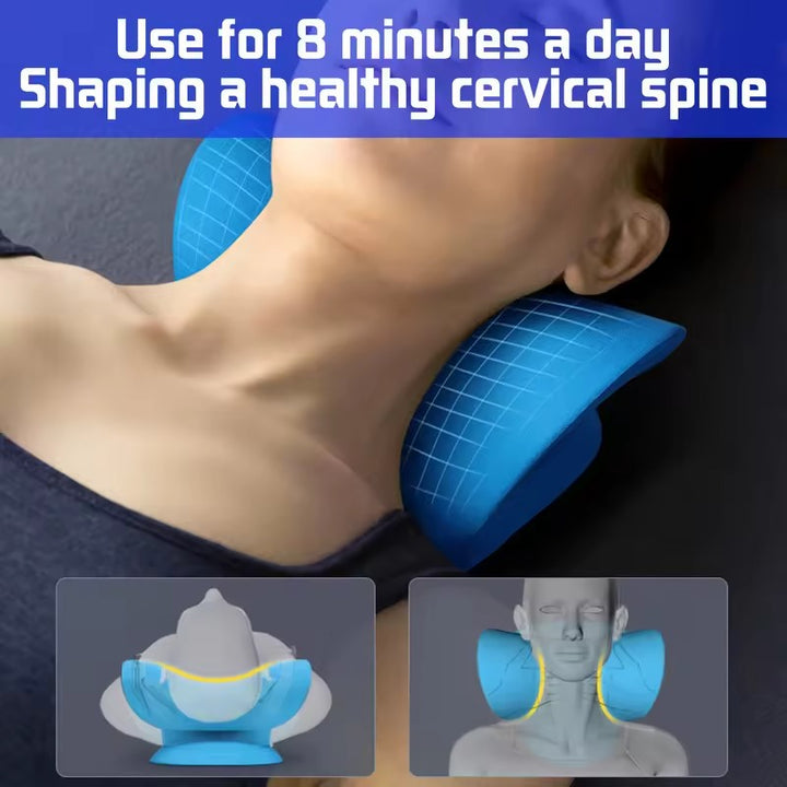Premium Neck and Shoulder Stretcher Relaxer - Cervical Chiropractic Traction Device, Ergonomic Massage Pillow for Pain Relief and Spine Alignment, Neck Tension & Headache Relief
