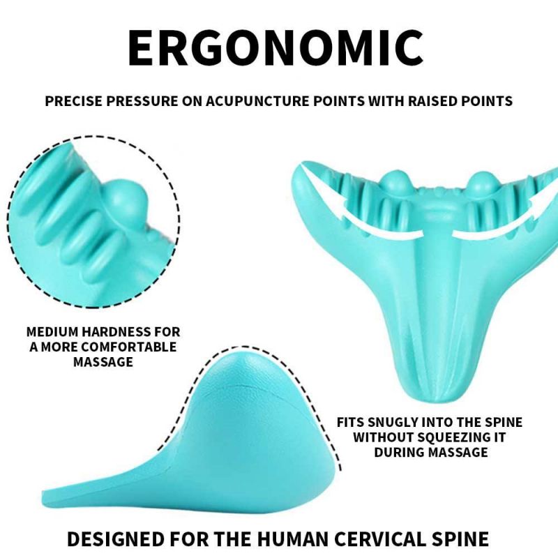 Premium Neck and Shoulder Stretcher Relaxer - Cervical Chiropractic Traction Device, Ergonomic Massage Pillow for Pain Relief and Spine Alignment, Neck Tension & Headache Relief