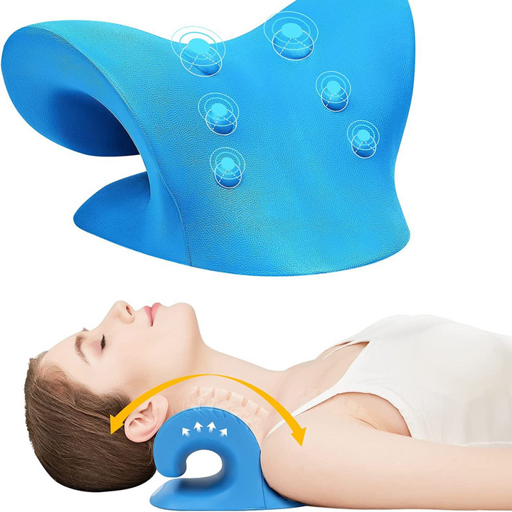Premium Neck and Shoulder Stretcher Relaxer - Cervical Chiropractic Traction Device, Ergonomic Massage Pillow for Pain Relief and Spine Alignment, Neck Tension & Headache Relief