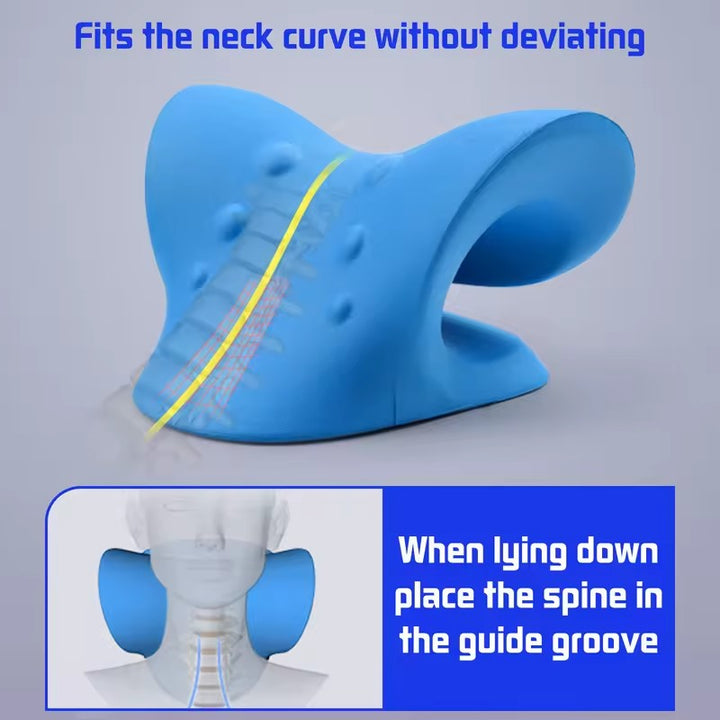 Premium Neck and Shoulder Stretcher Relaxer - Cervical Chiropractic Traction Device, Ergonomic Massage Pillow for Pain Relief and Spine Alignment, Neck Tension & Headache Relief