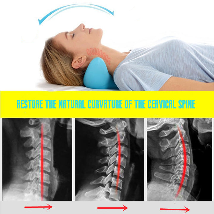 Premium Neck and Shoulder Stretcher Relaxer - Cervical Chiropractic Traction Device, Ergonomic Massage Pillow for Pain Relief and Spine Alignment, Neck Tension & Headache Relief