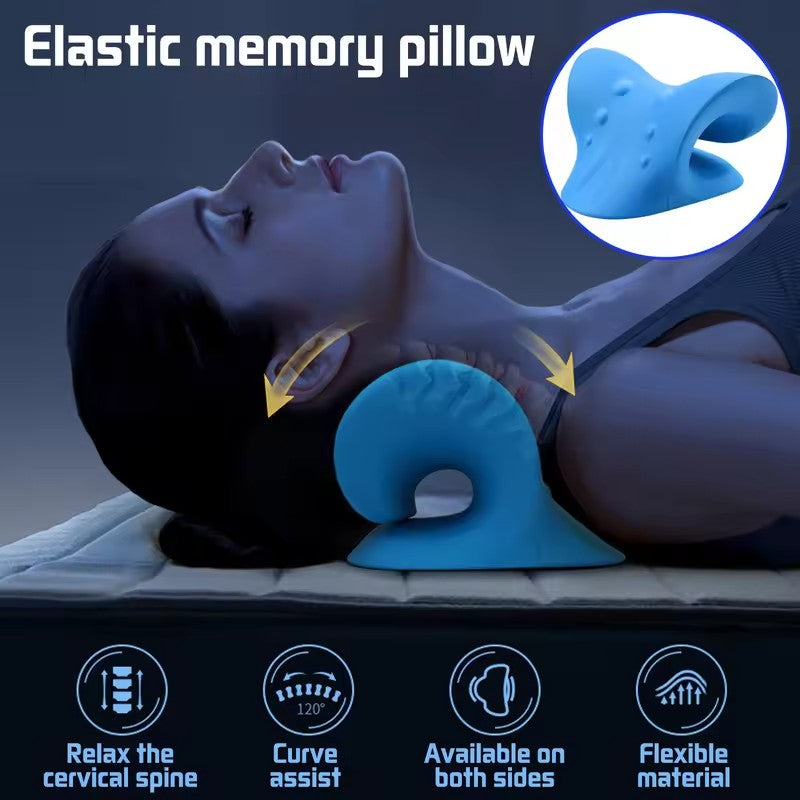 Premium Neck and Shoulder Stretcher Relaxer - Cervical Chiropractic Traction Device, Ergonomic Massage Pillow for Pain Relief and Spine Alignment, Neck Tension & Headache Relief