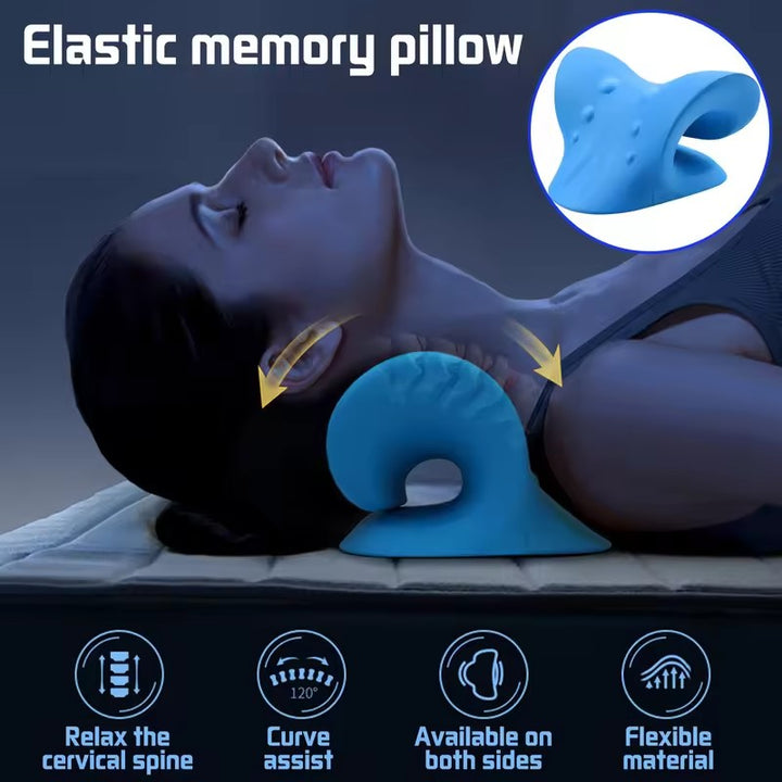 Premium Neck and Shoulder Stretcher Relaxer - Cervical Chiropractic Traction Device, Ergonomic Massage Pillow for Pain Relief and Spine Alignment, Neck Tension & Headache Relief