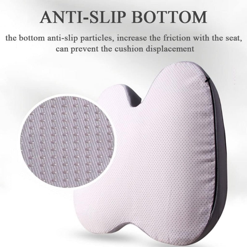 Premium Non-Slip Orthopedic Memory Foam Cushion – Tailbone and Sciatica Pain Relief Seat Cushion for Prostate Comfort, Back Support, and Chair or Car Use