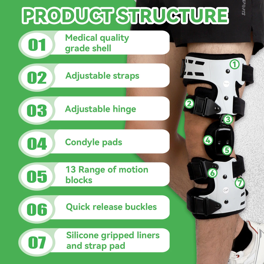 Premium OA Unloader Knee Brace – Adjustable Hinged Support with Medial Offloading and Range of Motion Control