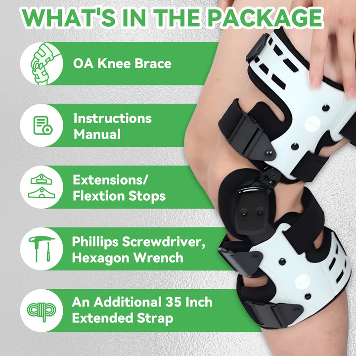 Premium OA Unloader Knee Brace – Adjustable Hinged Support with Medial Offloading and Range of Motion Control
