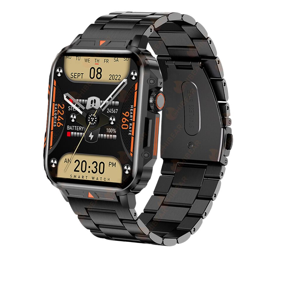 Premium Outdoor Military Smartwatch for Men - Bluetooth Calling, IP68 Waterproof, 100+ Sports Modes, 1.95-inch Display, Heart Rate & Health Monitoring