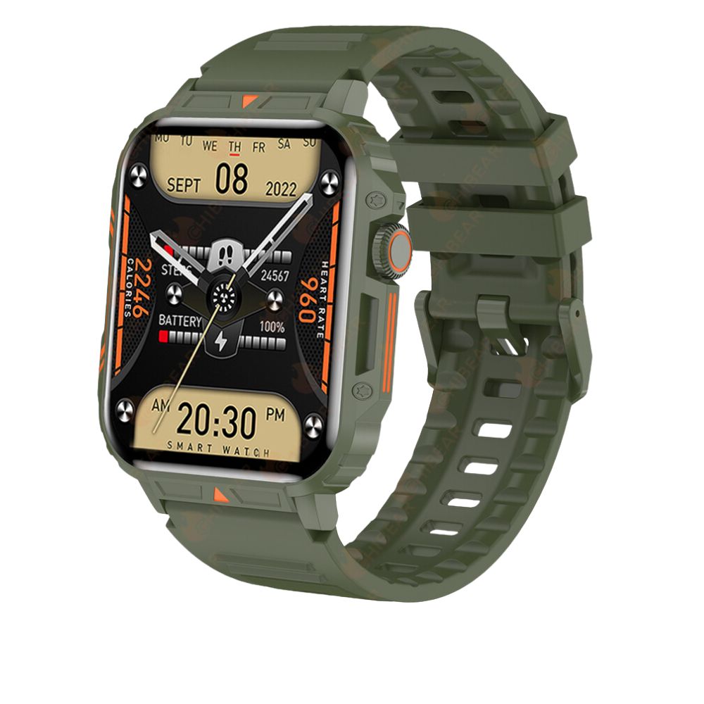 Premium Outdoor Military Smartwatch for Men - Bluetooth Calling, IP68 Waterproof, 100+ Sports Modes, 1.95-inch Display, Heart Rate & Health Monitoring