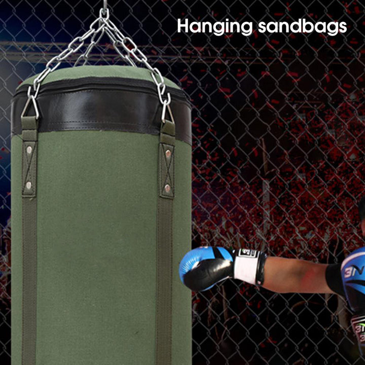Premium PVC Boxing Sandbag – Durable Hanging Punching Bag for Indoor & Outdoor Training – Oxford Cloth & Sponge Material – Available in 60/80/100cm Sizes – Includes Chain for Secure Mounting
