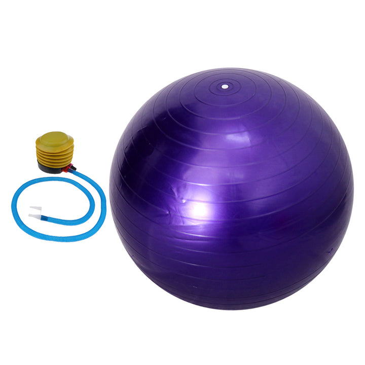 Premium PVC Fitness Yoga Ball for Home Gym & Pilates – Anti-Slip Balance Exercise Ball, Explosion-Proof, Multiple Sizes (45cm-95cm), Available in Purple, Pink, Grey, Blue, Red
