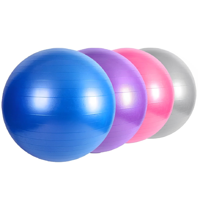 Premium PVC Fitness Yoga Ball for Home Gym & Pilates – Anti-Slip Balance Exercise Ball, Explosion-Proof, Multiple Sizes (45cm-95cm), Available in Purple, Pink, Grey, Blue, Red