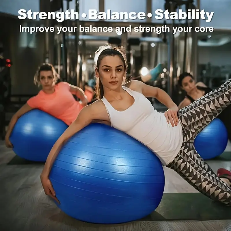 Premium PVC Fitness Yoga Ball for Home Gym & Pilates – Anti-Slip Balance Exercise Ball, Explosion-Proof, Multiple Sizes (45cm-95cm), Available in Purple, Pink, Grey, Blue, Red