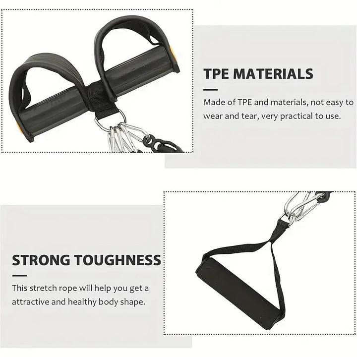 Premium Pedal Tensioner – Multi-Functional Fitness Resistance Device for Men, Abdominal, Back & Muscle Training, Adjustable Tension, Portable Pull Rope for Home Gym Workouts