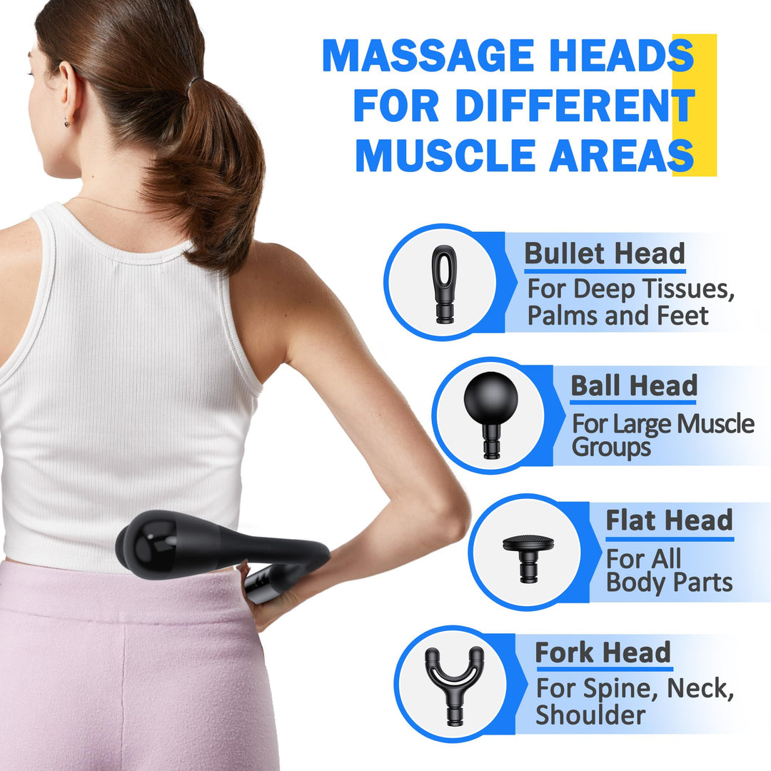 Premium Percussion Massage Hammer – Powerful Muscle Relief Gun for Neck, Back, Shoulder, and Leg Pain – Deep Tissue Massager with Flexible Design for Athletes and Everyday Use