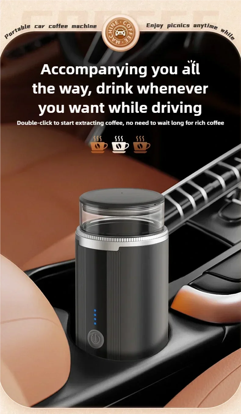 Premium Portable Electric Grind-and-Brew Coffee Maker – Compatible with Ground Coffee and K-Cup Pods