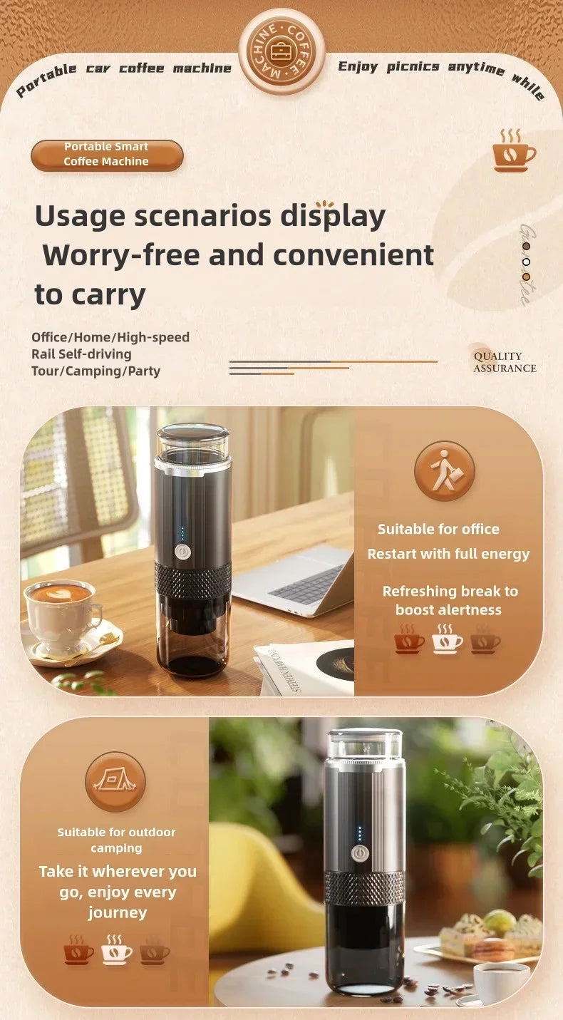 Premium Portable Electric Grind-and-Brew Coffee Maker – Compatible with Ground Coffee and K-Cup Pods