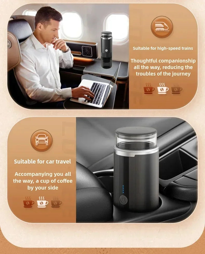Premium Portable Electric Grind-and-Brew Coffee Maker – Compatible with Ground Coffee and K-Cup Pods
