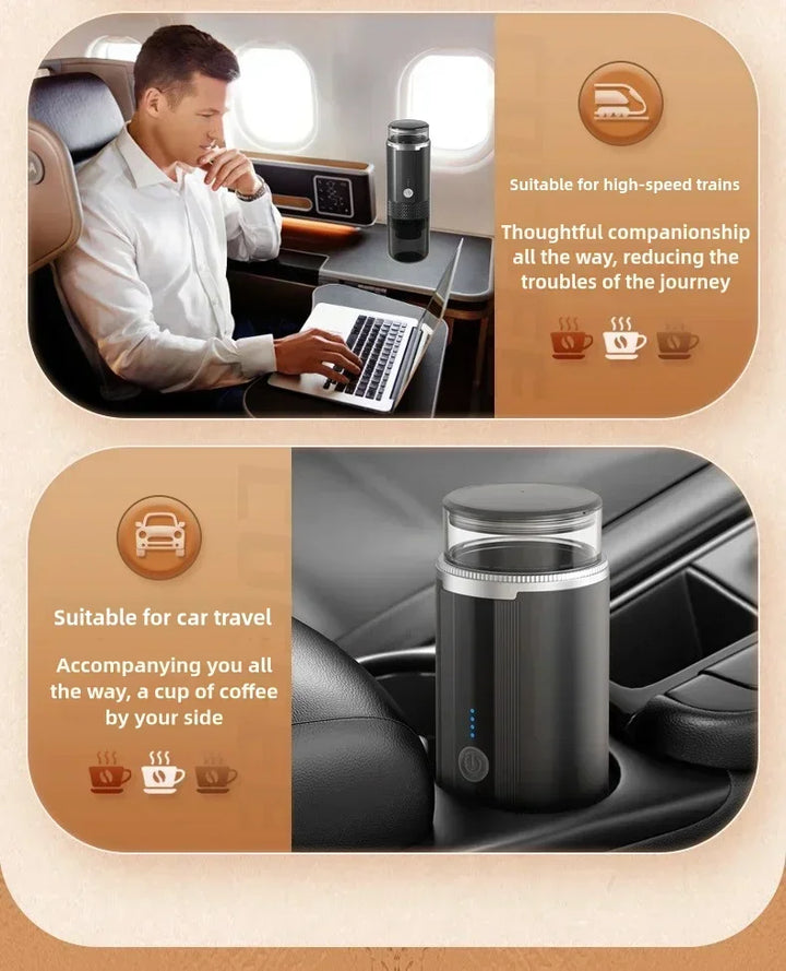 Premium Portable Electric Grind-and-Brew Coffee Maker – Compatible with Ground Coffee and K-Cup Pods