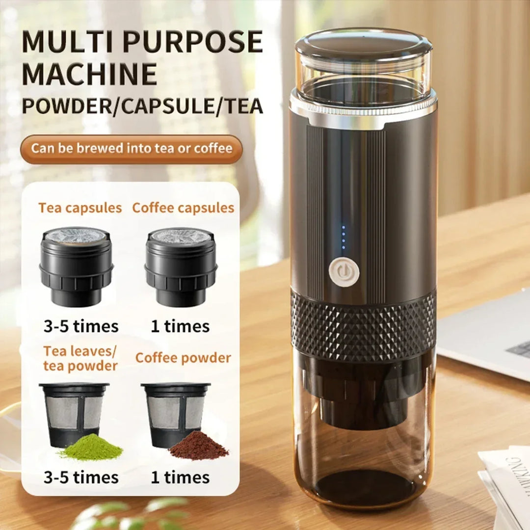Premium Portable Electric Grind-and-Brew Coffee Maker – Compatible with Ground Coffee and K-Cup Pods