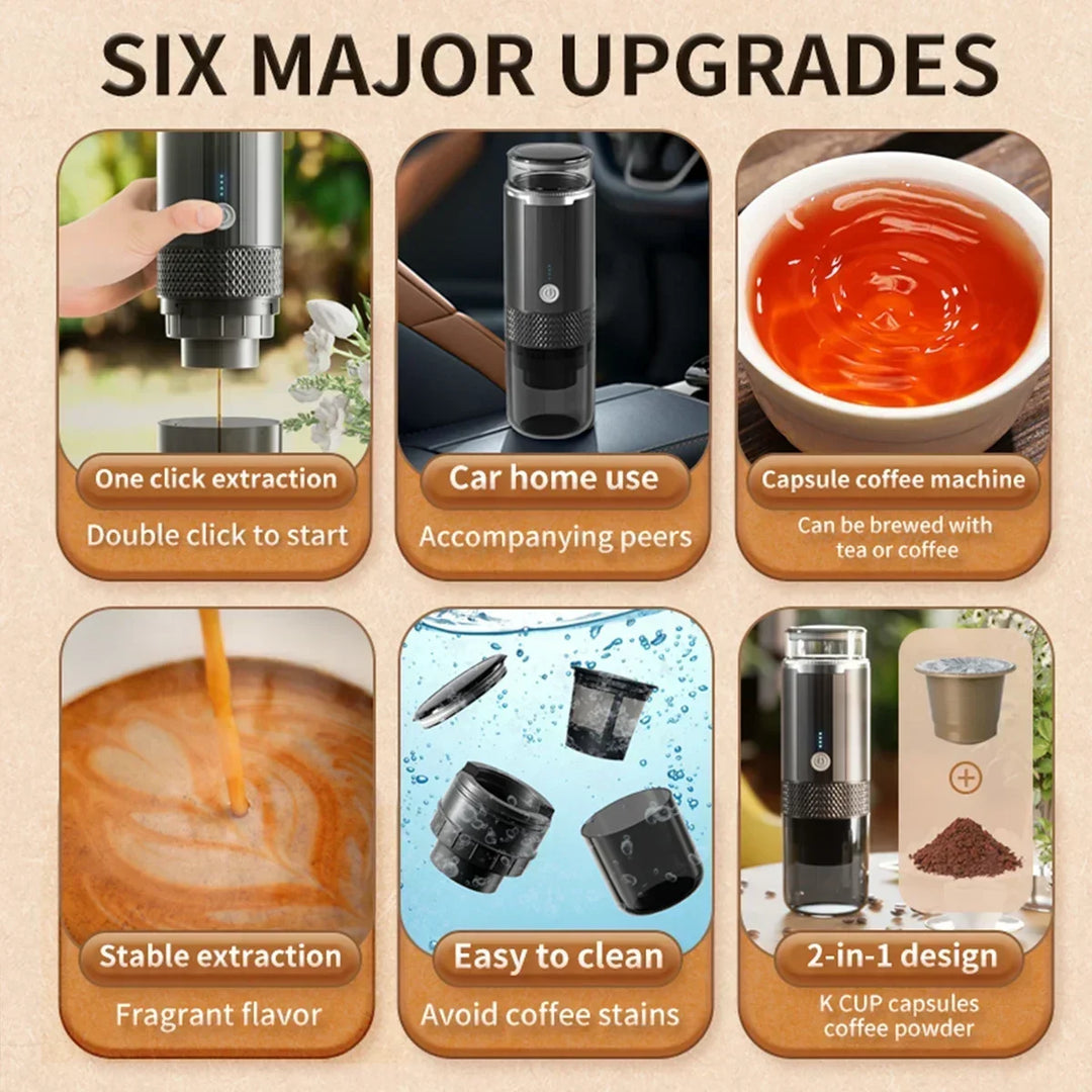 Premium Portable Electric Grind-and-Brew Coffee Maker – Compatible with Ground Coffee and K-Cup Pods