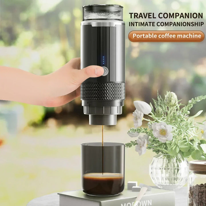 Premium Portable Electric Grind-and-Brew Coffee Maker – Compatible with Ground Coffee and K-Cup Pods