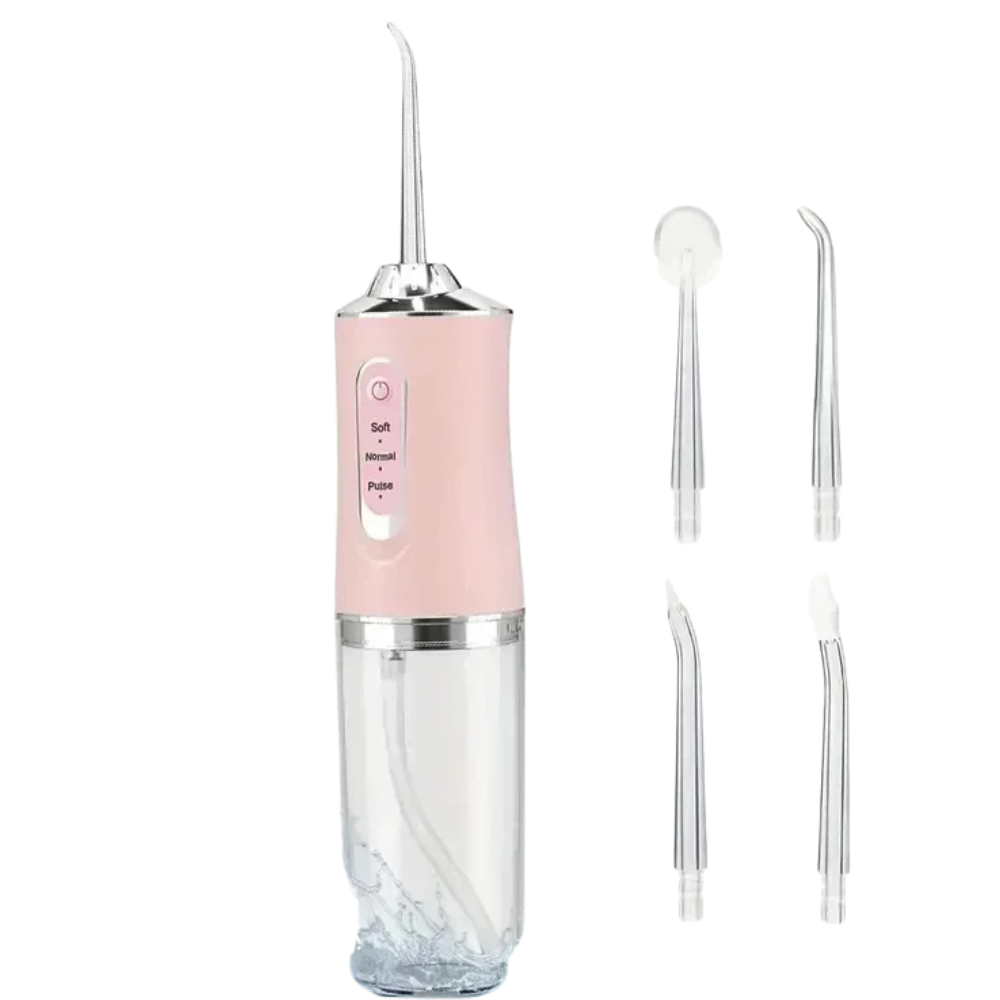 Premium Portable Electric Oral Irrigator – USB Rechargeable Water Flosser with 4 Jet Tips and 3 Cleaning Modes