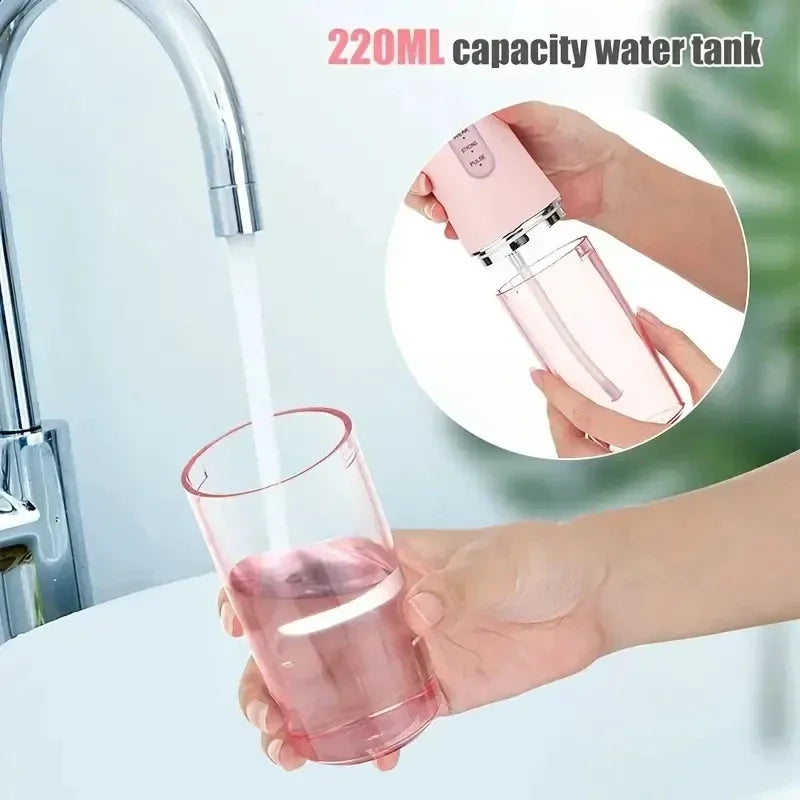 Premium Portable Electric Oral Irrigator – USB Rechargeable Water Flosser with 4 Jet Tips and 3 Cleaning Modes