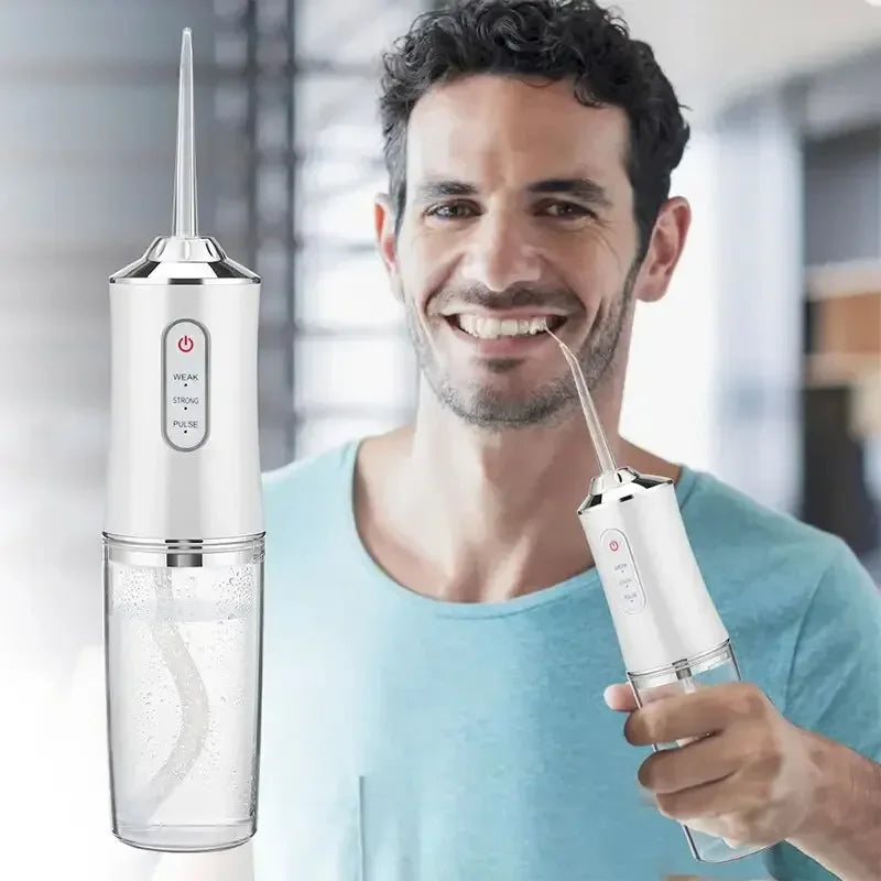 Premium Portable Electric Oral Irrigator – USB Rechargeable Water Flosser with 4 Jet Tips and 3 Cleaning Modes