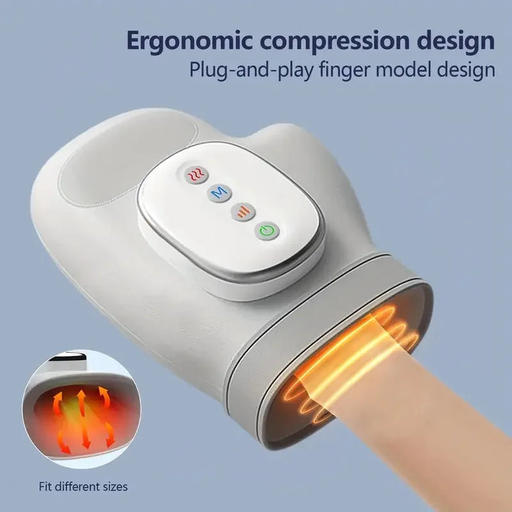 Premium Portable Heated Hand Massager – USB-Powered Heat Compression Massage Device for Hands and Wrists, Home & Office Use