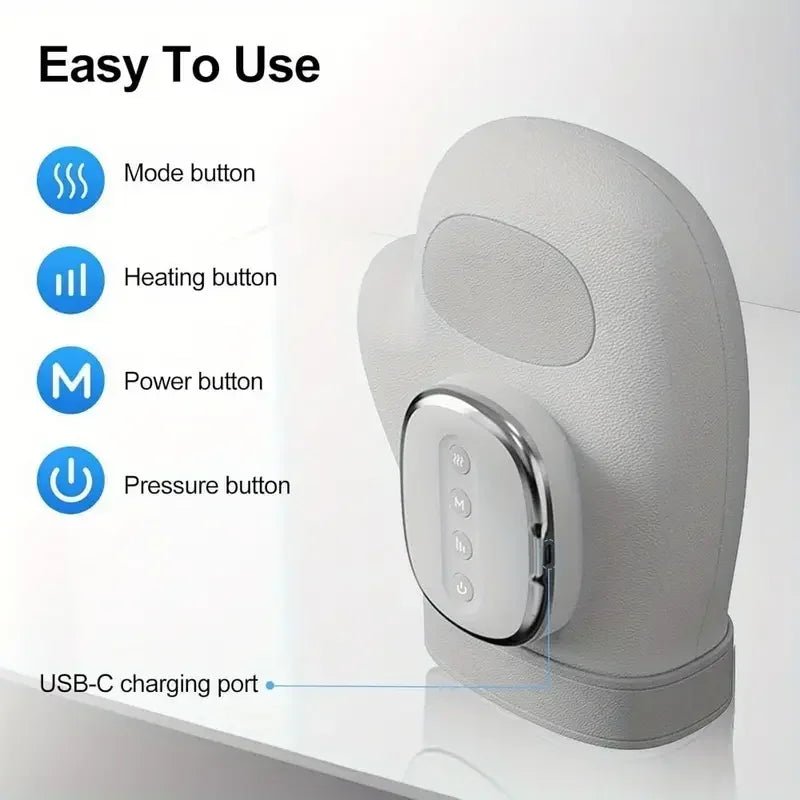 Premium Portable Heated Hand Massager – USB-Powered Heat Compression Massage Device for Hands and Wrists, Home & Office Use