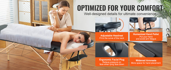 Premium Portable Massage Table 28 Inch – Folding Adjustable Salon Tattoo Bed with 600 lb Static Capacity