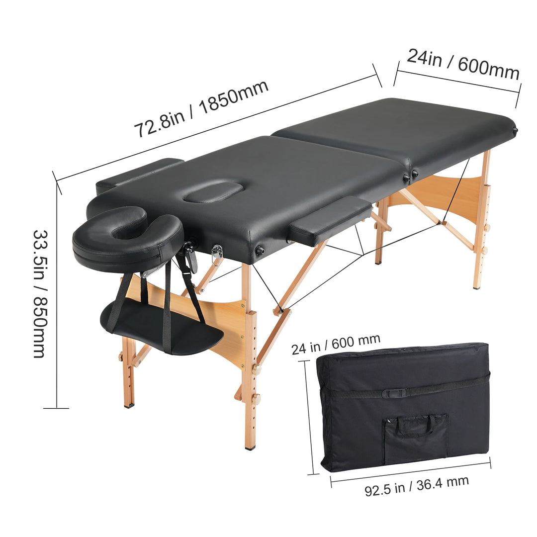 Premium Portable Massage Table 28 Inch – Folding Adjustable Salon Tattoo Bed with 600 lb Static Capacity