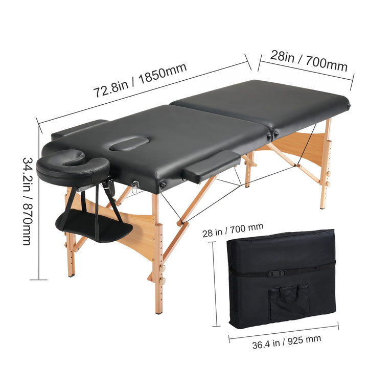 Premium Portable Massage Table 28 Inch – Folding Adjustable Salon Tattoo Bed with 600 lb Static Capacity