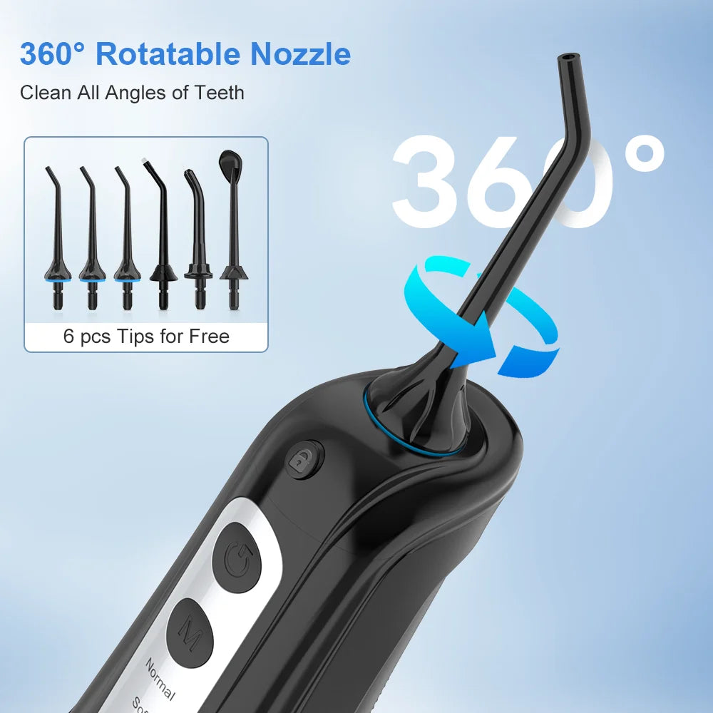 Premium Portable Oral Irrigator – Rechargeable Dental Water Flosser with 300ml Tank, Multiple Nozzles, Waterproof Design for Everyday Oral Care