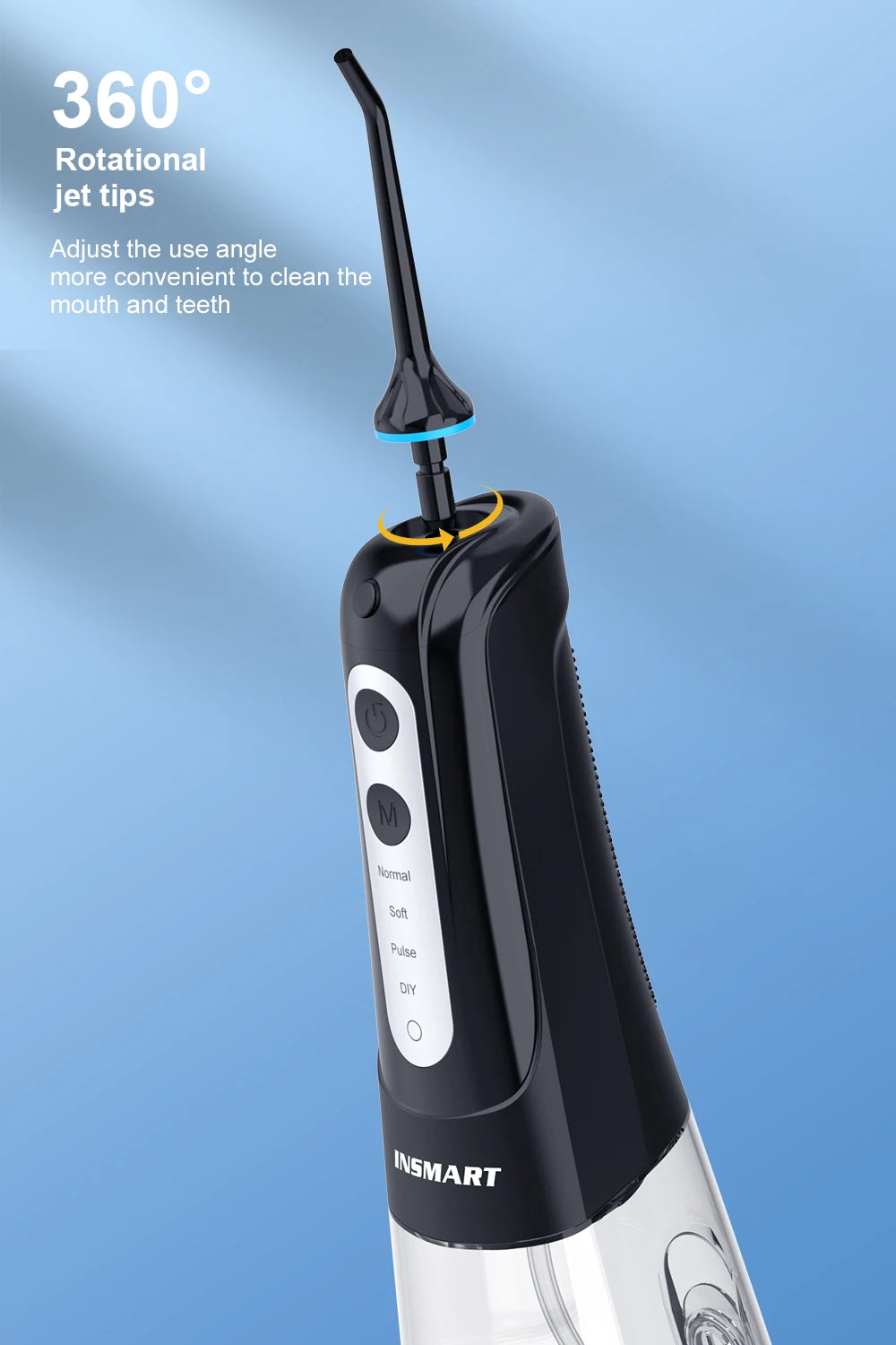 Premium Portable Oral Irrigator – Rechargeable Dental Water Flosser with 300ml Tank, Multiple Nozzles, Waterproof Design for Everyday Oral Care