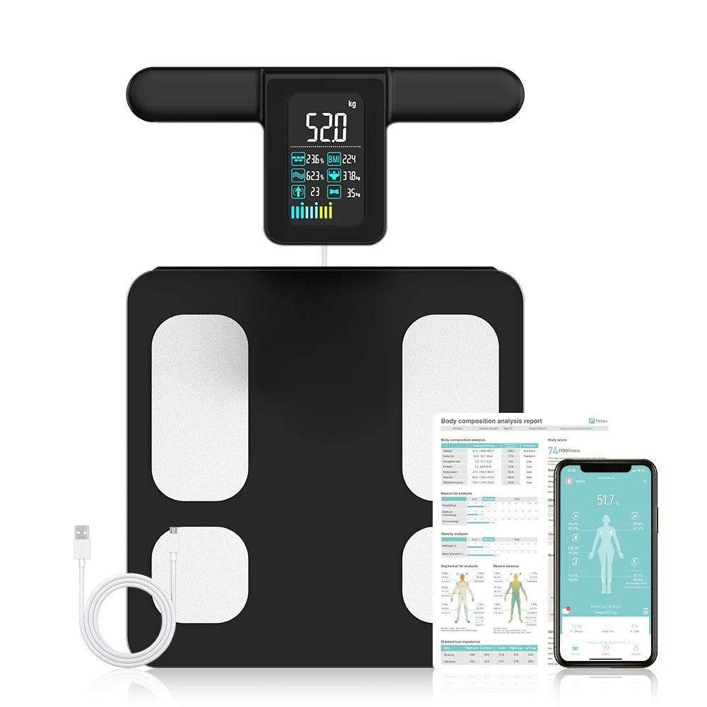 Premium Professional Smart Body Fat Scale – 8 Electrodes Body Composition Analyzer, Bioimpedance Technology, Accurate Weight Loss and Fitness Tracking, Perfect for Home Use