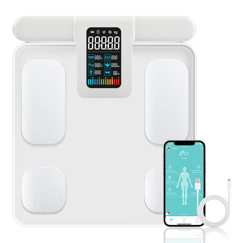 Premium Professional Smart Body Fat Scale – 8 Electrodes Body Composition Analyzer, Bioimpedance Technology, Accurate Weight Loss and Fitness Tracking, Perfect for Home Use
