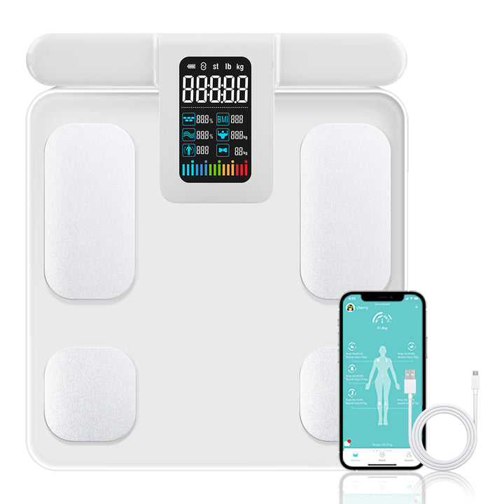 Premium Professional Smart Body Fat Scale – 8 Electrodes Body Composition Analyzer, Bioimpedance Technology, Accurate Weight Loss and Fitness Tracking, Perfect for Home Use