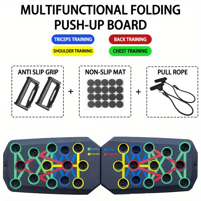 Premium Push-up Board Set – Portable Multifunctional Fitness Equipment for Chest, Abs, Arms & Back Training, Foldable, Adjustable Angles, Non-slip Handles for Total Body Strength