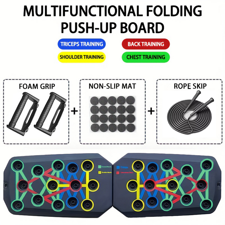 Premium Push-up Board Set – Portable Multifunctional Fitness Equipment for Chest, Abs, Arms & Back Training, Foldable, Adjustable Angles, Non-slip Handles for Total Body Strength
