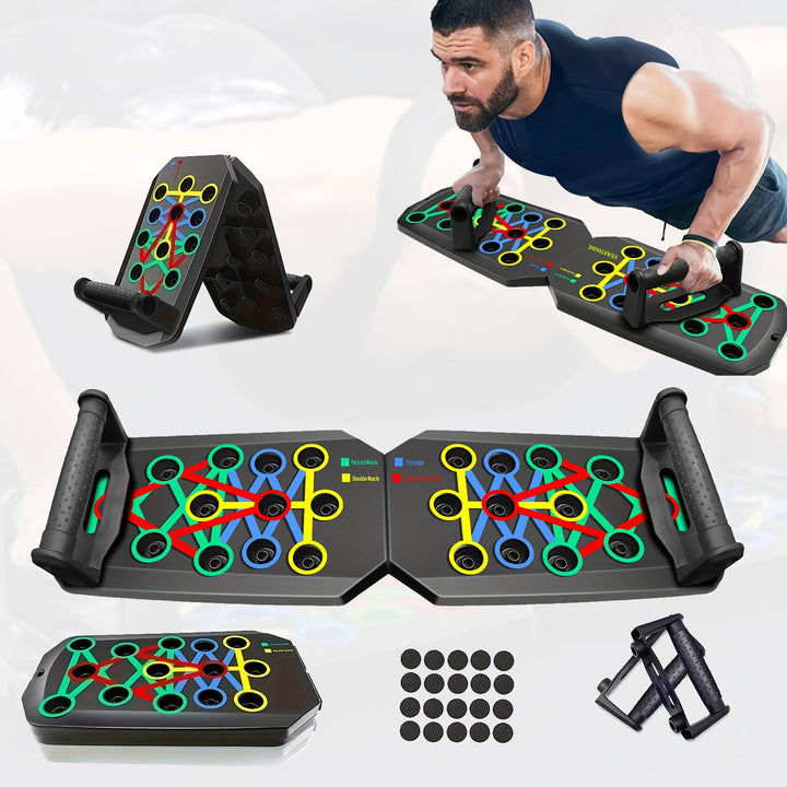 Premium Push-up Board Set – Portable Multifunctional Fitness Equipment for Chest, Abs, Arms & Back Training, Foldable, Adjustable Angles, Non-slip Handles for Total Body Strength