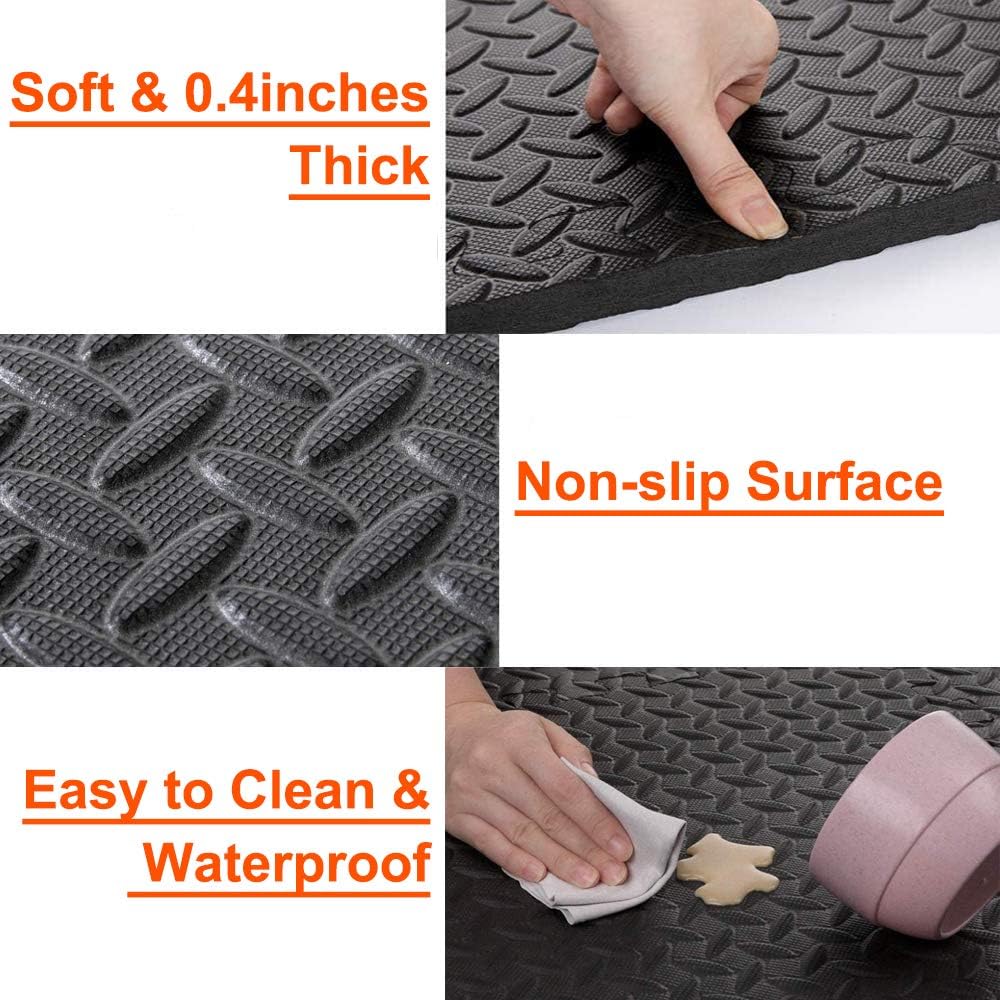 Premium Puzzle Fitness Mat – EVA Interlocking Foam Floor Tiles – Non-Slip, Durable, Waterproof – Protective Sports Flooring for Home Gym, Yoga, Kids Play Area – Easy Assembly & Customizable
